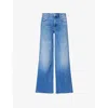 Mother Womens Enjoy The Ride Rambler Faded-wash Straight-leg Mid-rise Stretch-denim Blend Jeans