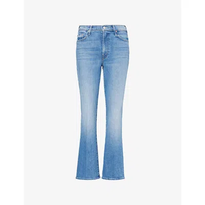 Mother Womens Heads Or Tails The Outsider Flood Bootcut Denim Jeans In Blue