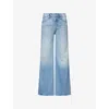 Mother Womens I Confess The Tomcat Roller Straight-leg Denim Jeans In Blue