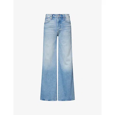 Mother Womens I Confess The Tomcat Roller Straight-leg Denim Jeans In Blue
