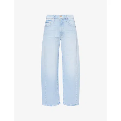 Mother Womens Instant Replay The Halfpipe Hover Denim Jeans In Blue