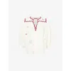 Mother Cotton-blend Embroidered The Breeze Blouse In Last Lap Whisper White