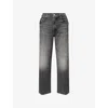 Mother Womens Magpie The Mid Rise Maven Ankle Cotton-blend Jeans In Black