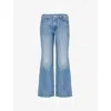 Mother The Bookie High Rise Ankle Wide Leg Jeans In Puzzled In Deans List