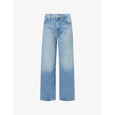 Mother Womens Leap At The Chance The Bookie Twist Skimp Cotton Denim Jeans In Black