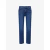 Mother The Dazzler Mid Rise Ankle Straight Jeans In Fancy Meeting You Here