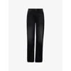Mother Womens Black Hole The Dodger Sneak Wide-leg Denim Jeans In Black