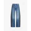 Mother The Half-pipe Flood Jeans In Black And Blue