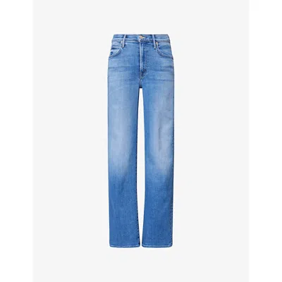 Mother Womens The Kick It High-rise Straight-leg Denim-blend Jeans Fan Favorite