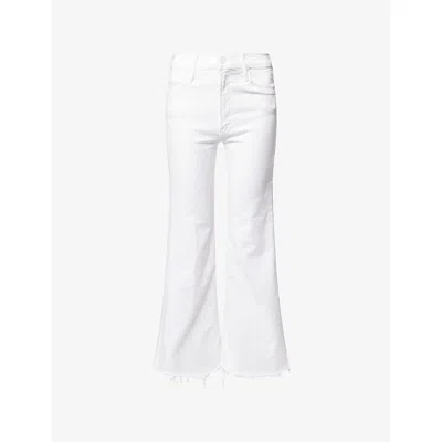 Mother Womens Fairest Of Them All The Lil Doozy Fray Cotton-blend Denim Jeans In Multi