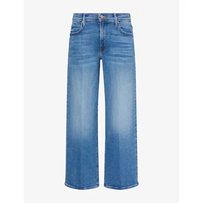 Mother Womens  The Mid-rise Tunnel Vision Straight-leg Jeans In Blue