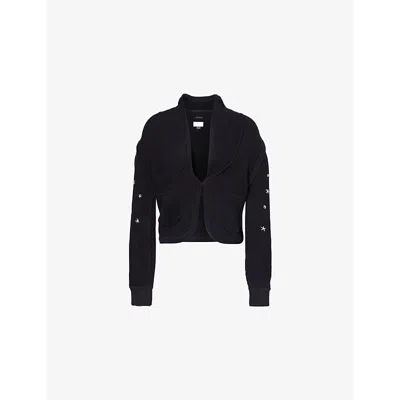 Mother Womens The Puff Sleeve Beads-and-embroidery Cotton Cardigan Up Your Sleeve