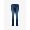 Mother Womens Shine On The Rascal Skimp Cotton-blend Jeans In Blue