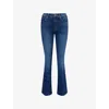 Mother Womens Taking Chances The Weekender Flared Denim-blend Jeans In Blue