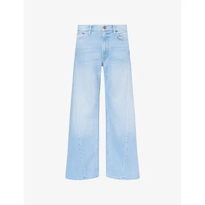 Mother Womens Munchies The Lemon Wide-leg Denim Jeans In Blue