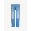 Mother Womens Mr Rambler Zipped-ankle Straight-leg Mid-rise  Stretch-denim Jeans Out Of The Blue In Out Of The Blue
