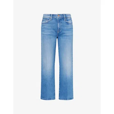 Mother Womens Piece By Piece The Lil Rambler Mid-rise Ankle Stretch-denim Jeans In Blue
