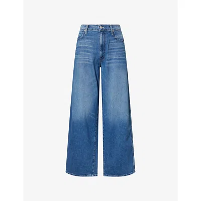 Mother Womens  The Delinquent Nerdy Wide-leg Denim Jeans In Blue