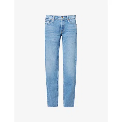 Mother Womens Rolling In The Dough The Relish Sneak Denim Jeans In Blue