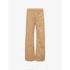 Mother Womens The Half-pipe Flood Barrel-leg Denim Jeans The Devil May Curds In The Devil May Curds