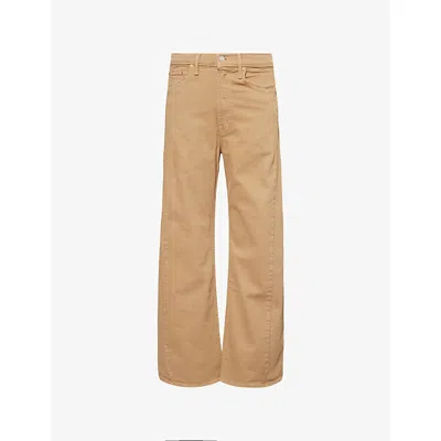 Mother Womens The Half-pipe Flood Barrel-leg Denim Jeans The Devil May Curds