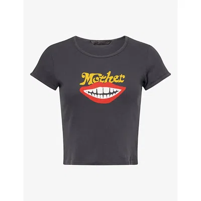 Mother Womens The Itty Bitty Ringer Cotton T-shirt  Mouth Xs