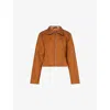 Mother Womens Making Good Time The Lane Changer Cropped Faux-suede Jacket Xs