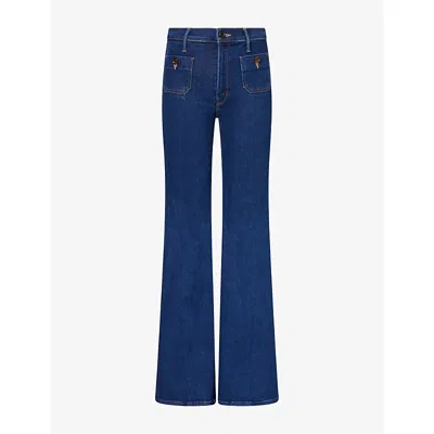 Mother Womens The Patch Pocket Doozy Flared-leg Denim Jeans Retrograde Rodeo
