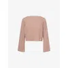 Mother Womens From The Ground Up The Skipper Bell Cropped Stretch-cotton Top Xs In Multi