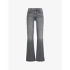 Shop Mother Womens Wanted The Weekender Flared Straight-leg Mid-rise Stretch-denim Jeans