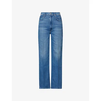 Mother Womens Field Trip Tunnel Vision Sneak High-rise Denim Jeans In Blue