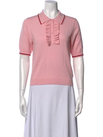 Pre-owned Mother Wool Short Sleeve Polo In Pink