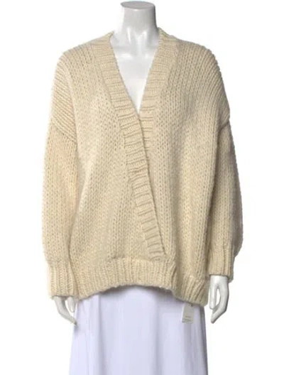 Pre-owned Mother Wool V-neck Sweater In Neutral