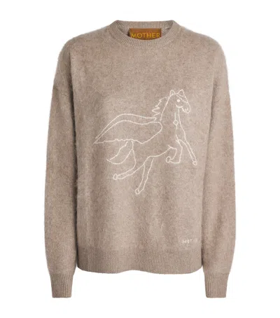 Mother The Biggie Cashmere And Wool-blend Sweater In Neutral