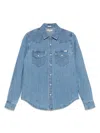 Mother Classic Button-down Shirt In Soft Clear Blue