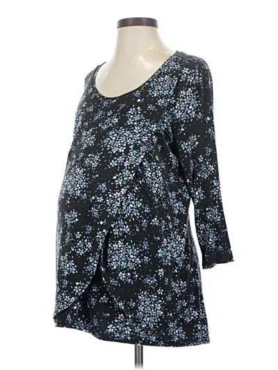 Pre-owned Motherhood 3/4 Sleeve Blouse In Blue