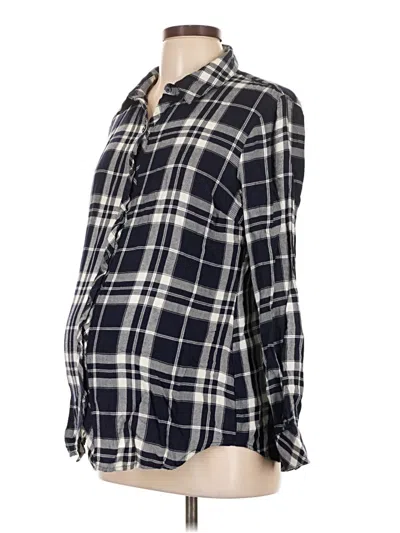 Pre-owned Motherhood 3/4 Sleeve Blouse In Blue