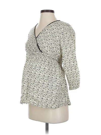 Pre-owned Motherhood 3/4 Sleeve Blouse In White