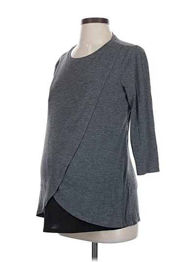 Pre-owned Motherhood 3/4 Sleeve T-shirt In Gray