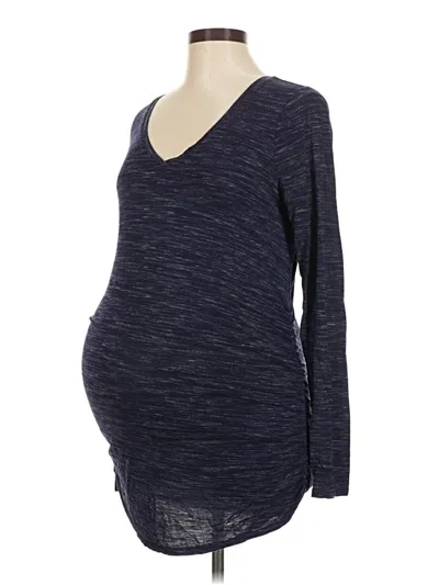 Pre-owned Motherhood 3/4 Sleeve T-shirt In Blue