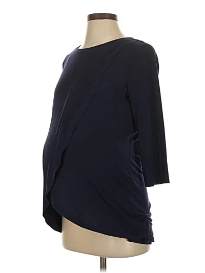 Pre-owned Motherhood 3/4 Sleeve T-shirt In Blue