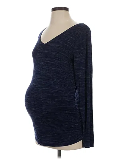 Pre-owned Motherhood 3/4 Sleeve T-shirt In Blue