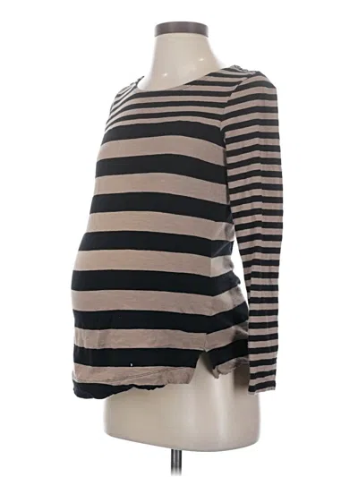 Pre-owned Motherhood 3/4 Sleeve T-shirt In Brown