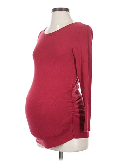 Pre-owned Motherhood 3/4 Sleeve T-shirt In Burgundy