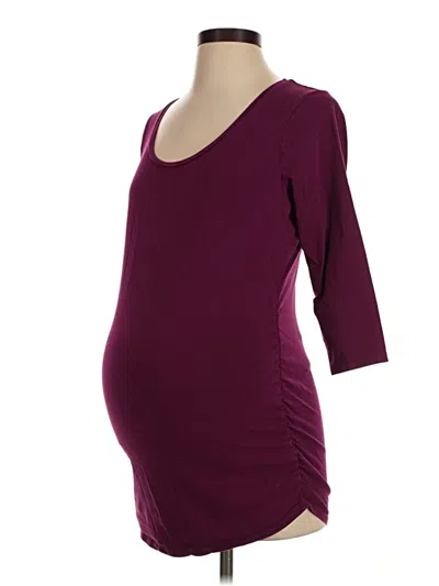 Pre-owned Motherhood 3/4 Sleeve T-shirt In Burgundy