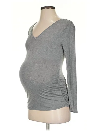 Pre-owned Motherhood 3/4 Sleeve T-shirt In Gray