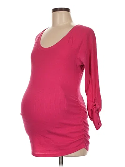 Pre-owned Motherhood 3/4 Sleeve T-shirt In Pink