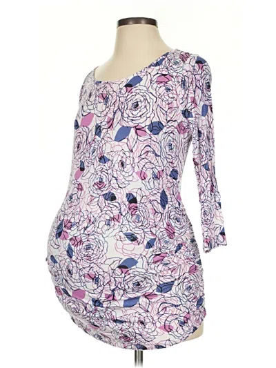 Pre-owned Motherhood 3/4 Sleeve T-shirt In Purple
