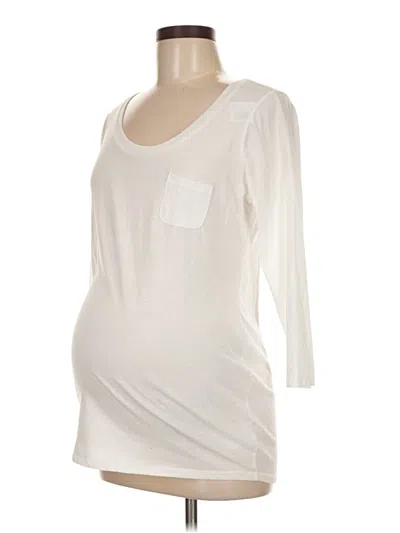 Pre-owned Motherhood 3/4 Sleeve T-shirt In White