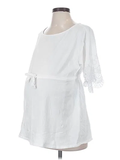 Pre-owned Motherhood 3/4 Sleeve T-shirt In White